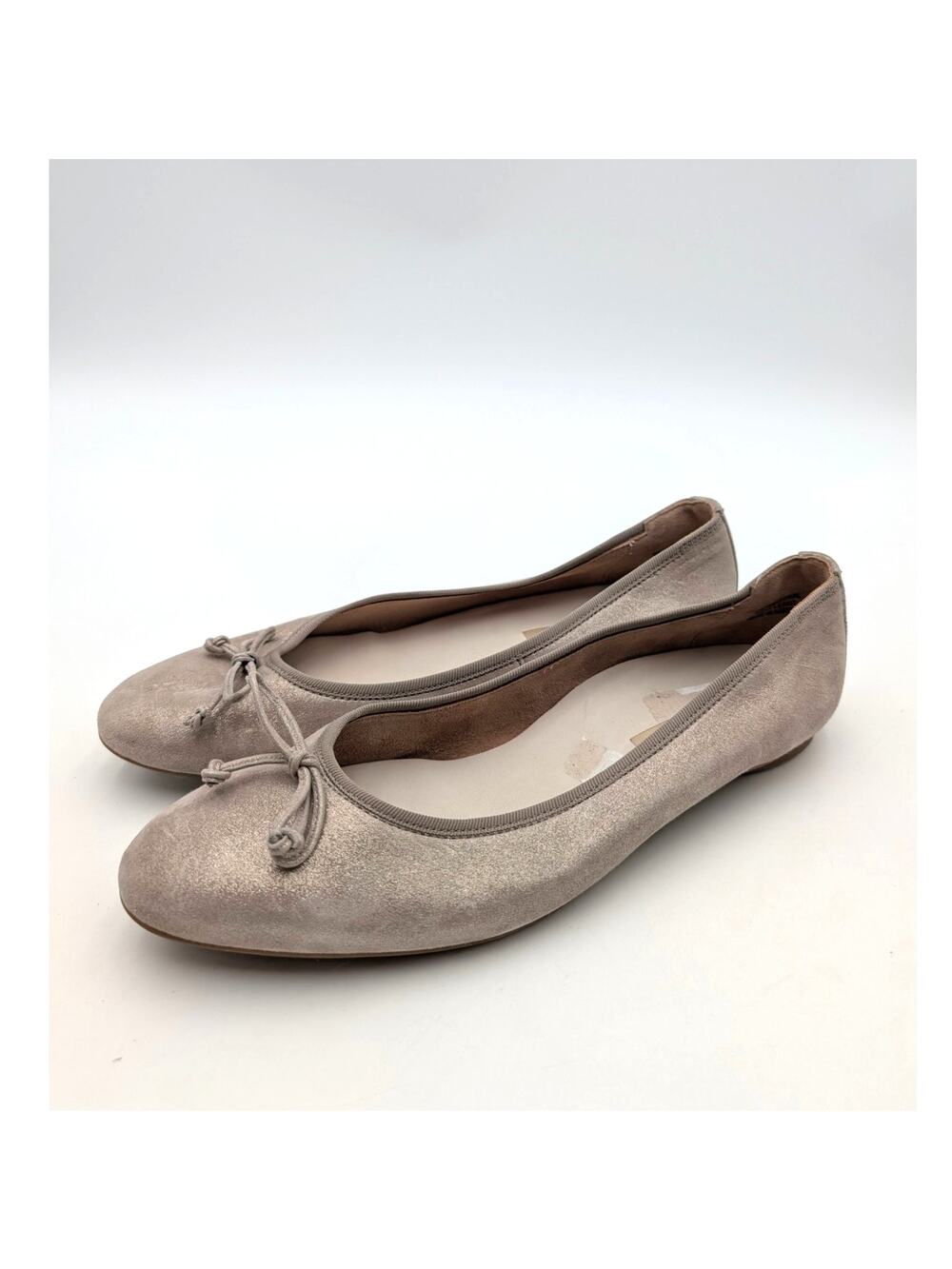 Paul Green Ursula Ballet Flat Bow Front Round Toe Women's Beige Size US10.5/UK8